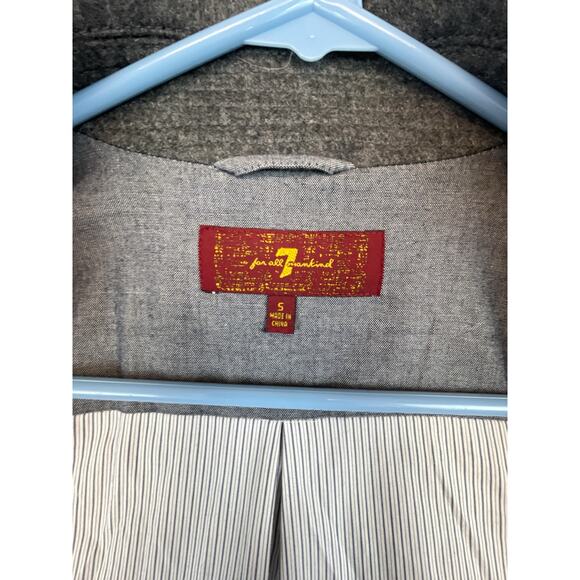 7 For All Mankind Wool Blend Military Peacoat Gray Pea Coat AN9156-B43 - Picture 4 of 7